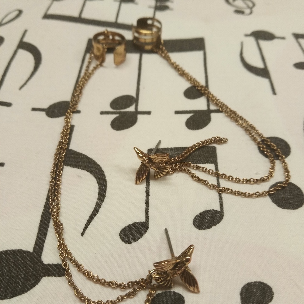 Earrings Ear Cuff Chain Gold